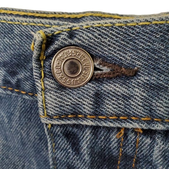 Levi's Mens Size 46 x 25.5 Jeans 550 Relaxed Fit Tapered Denim Blue Five Pocket - Picture 10 of 10